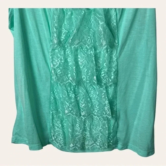 0867. CATO LACE TANK BLOUSE SIZE‎ X-LARGE AQUA IN COLOR LIGHTWEIGHT - Picture 4 of 9